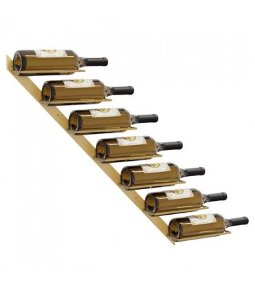 vidaXL Wall-mounted Wine Rack for 7 Bottles 2 pcs Gold Metal