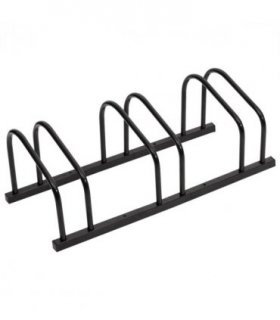 vidaXL Bike Rack for 3 Bikes Black Steel — Model: trapezoid