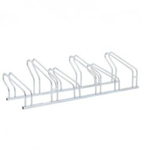 vidaXL Bicycle Stand for 6 Bikes Floor Freestanding Galvanised Steel — Colour: silver, Model: polygon