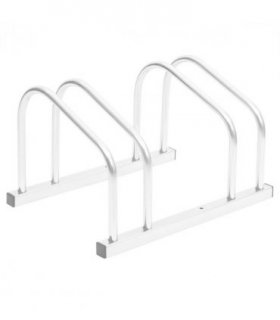 vidaXL Bike Rack for 2 Bikes Galvanised Steel — Colour: silver, Model: trapezoid