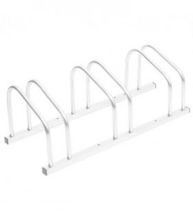 vidaXL Bike Rack for 3 Bikes Galvanised Steel — Colour: silver, Model: trapezoid
