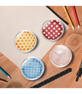vidaXL Button Badges Kit with Pins 100 Sets Acrylic 58 mm