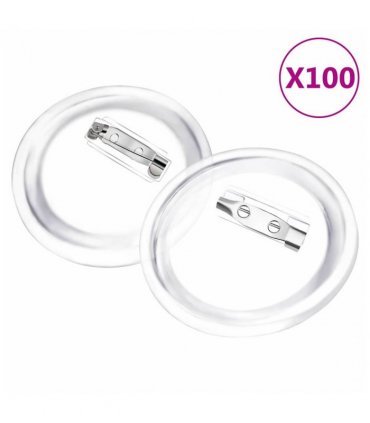 vidaXL Button Badges Kit with Pins 100 Sets Acrylic 58 mm