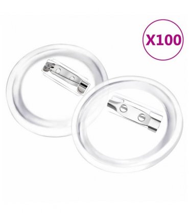 vidaXL Button Badges Kit with Pins 100 Sets Acrylic 37 mm