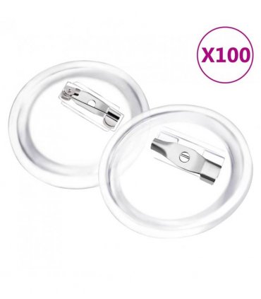 vidaXL Button Badges Kit with Pins 100 Sets Acrylic 25 mm