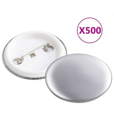 vidaXL Pinback Button Parts 500 Sets 37 mm
