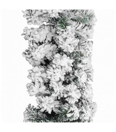 vidaXL Christmas Garland | Green with white snow flocking | PVC | 5 m length — Model: with flocked snow