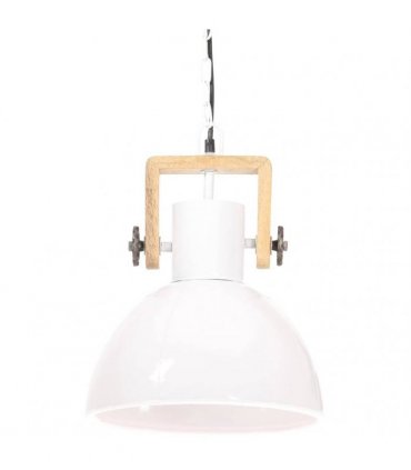vidaXL Industrial Hanging Lamp 25 W White Round 30 cm E27 — Size: Ø 30 cm