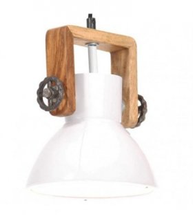 vidaXL Industrial Hanging Lamp 25 W White Round 19 cm E27 — Size: Ø 19 cm