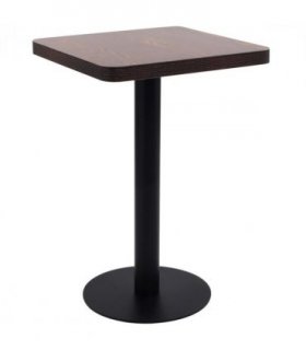vidaXL Bistro Table | Dark brown, black | MDF, steel | 50x50x75 cm — Colour: dark brown and black, Size: 50 x 50 x 75 cm