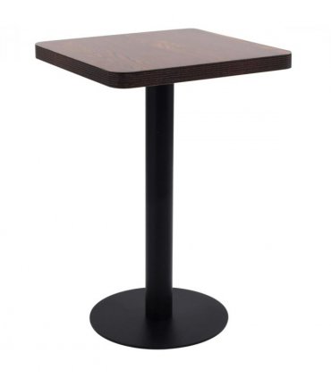 vidaXL Bistro Table | Dark brown, black | MDF, steel | 50x50x75 cm — Colour: dark brown and black, Size: 50 x 50 x 75 cm