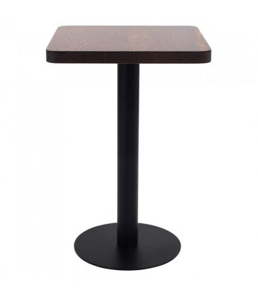 vidaXL Bistro Table | Dark brown, black | MDF, steel | 50x50x75 cm — Colour: dark brown and black, Size: 50 x 50 x 75 cm