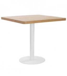 vidaXL Bistro Table | Light brown | MDF | 80 cm x 80 cm x 75 cm | Pedesta — Colour: light brown and white, Size: 80 x 80 x 75 cm