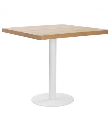vidaXL Bistro Table | Light brown | MDF | 80 cm x 80 cm x 75 cm | Pedesta — Colour: light brown and white, Size: 80 x 80 x 75 cm