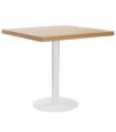 vidaXL Bistro Table | Light brown | MDF | 80 cm x 80 cm x 75 cm | Pedesta — Colour: light brown and white, Size: 80 x 80 x 75 cm
