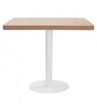 vidaXL Bistro Table | Light brown | MDF | 80 cm x 80 cm x 75 cm | Pedesta — Colour: light brown and white, Size: 80 x 80 x 75 cm