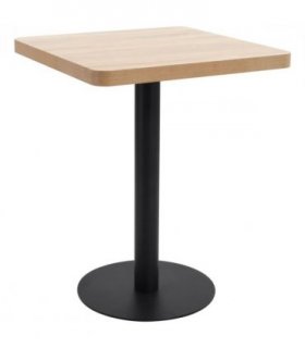 vidaXL Bistro Table | Light brown and black | MDF | 60x60 cm |  Simplistic — Size: 60 x 60 x 75 cm
