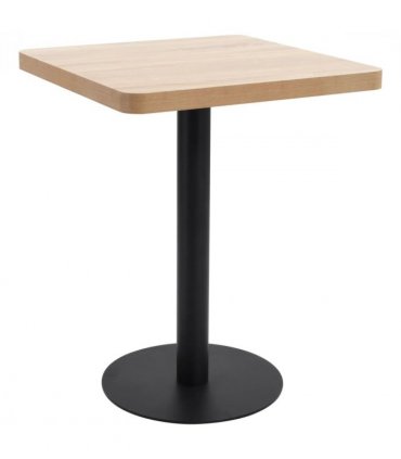 vidaXL Bistro Table | Light brown and black | MDF | 60x60 cm |  Simplistic — Size: 60 x 60 x 75 cm