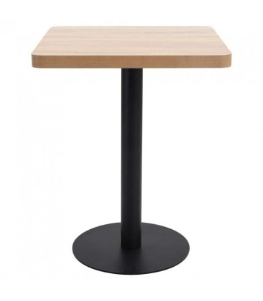 vidaXL Bistro Table | Light brown and black | MDF | 60x60 cm |  Simplistic — Size: 60 x 60 x 75 cm
