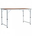 vidaXL Foldable Camping Table Aluminium 120x60 cm — Colour: brown, Size: 120 x 60 cm