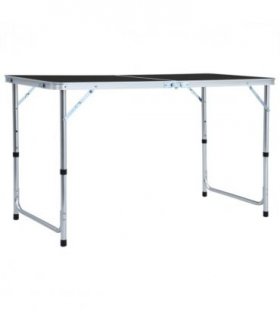 vidaXL Foldable Camping Table Grey Aluminium 120x60 cm — Size: 120 x 60 cm