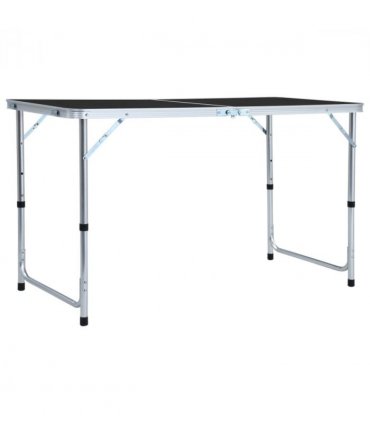 vidaXL Foldable Camping Table Grey Aluminium 120x60 cm — Size: 120 x 60 cm