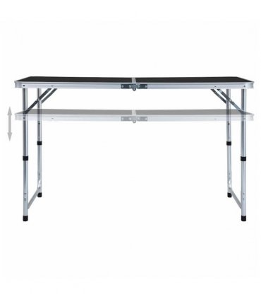 vidaXL Foldable Camping Table Grey Aluminium 120x60 cm — Size: 120 x 60 cm