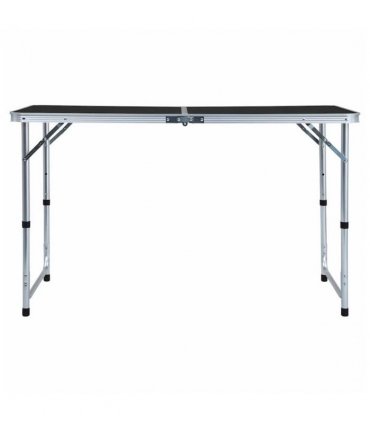 vidaXL Foldable Camping Table Grey Aluminium 120x60 cm — Size: 120 x 60 cm
