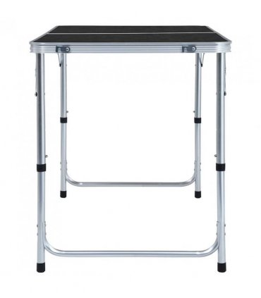 vidaXL Foldable Camping Table Grey Aluminium 120x60 cm — Size: 120 x 60 cm