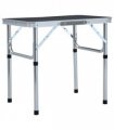 vidaXL Folding Camping Table Grey Aluminium 60x45 cm