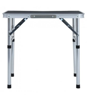 vidaXL Folding Camping Table Grey Aluminium 60x45 cm