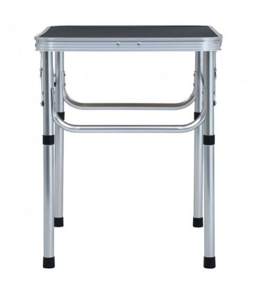 vidaXL Folding Camping Table Grey Aluminium 60x45 cm