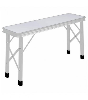 vidaXL Folding Camping Table with 2 Benches Aluminium White