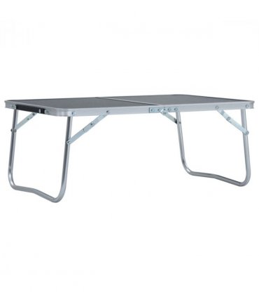 vidaXL Folding Camping Table Grey Aluminium 60x40 cm