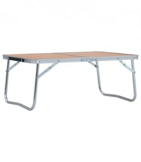 vidaXL Folding Camping Table Brown Aluminium 60x40 cm