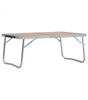 vidaXL Folding Camping Table Brown Aluminium 60x40 cm