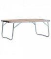 vidaXL Folding Camping Table Brown Aluminium 60x40 cm