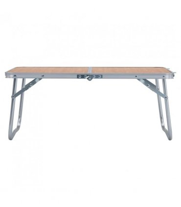 vidaXL Folding Camping Table Brown Aluminium 60x40 cm