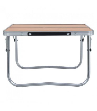 vidaXL Folding Camping Table Brown Aluminium 60x40 cm