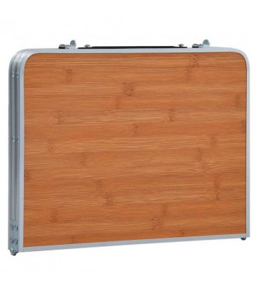 vidaXL Folding Camping Table Brown Aluminium 60x40 cm
