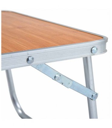 vidaXL Folding Camping Table Brown Aluminium 60x40 cm