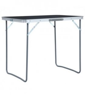 vidaXL Foldable Camping Table with Metal Frame 80x60 cm Grey