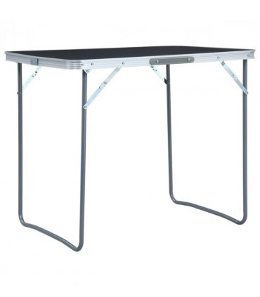 vidaXL Foldable Camping Table with Metal Frame 80x60 cm Grey