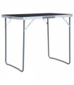 vidaXL Foldable Camping Table with Metal Frame 80x60 cm Grey
