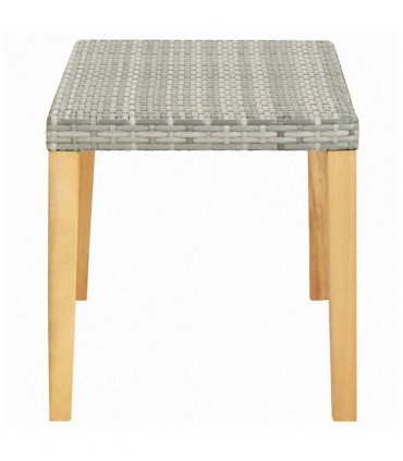 vidaXL Garden Bench | Grey | PE (polyethylene) rattan, acacia wood | Medium