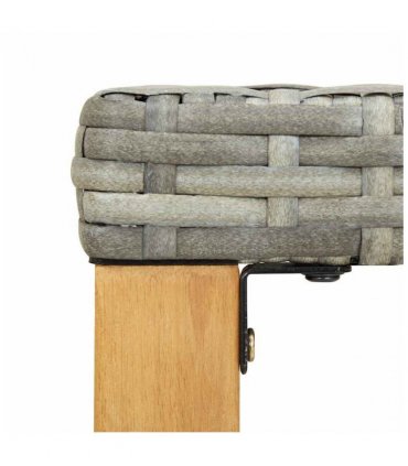 vidaXL Garden Bench | Grey | PE (polyethylene) rattan, acacia wood | Medium