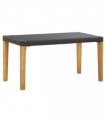 vidaXL Garden Bench | Black | Poly Rattan and Solid Acacia Wood | Medium