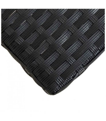 vidaXL Garden Bench | Black | Poly Rattan and Solid Acacia Wood | Medium