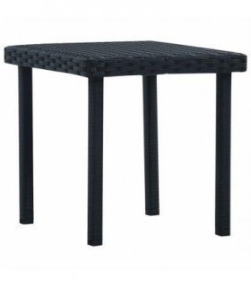 vidaXL Garden Tea Table Black 40x40x40 cm Poly Rattan