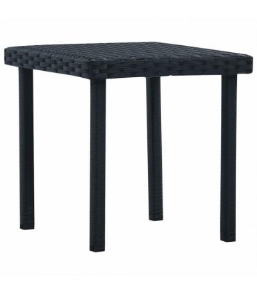 vidaXL Garden Tea Table Black 40x40x40 cm Poly Rattan
